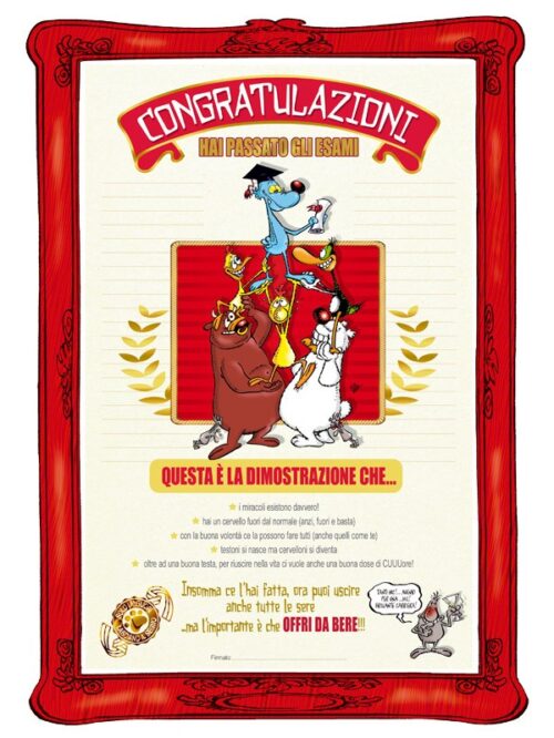 Diploma Lupo Alberto - Congratulazioni