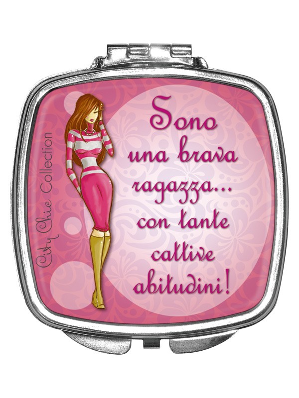 Specchietto da borsa City Chic - Rosa