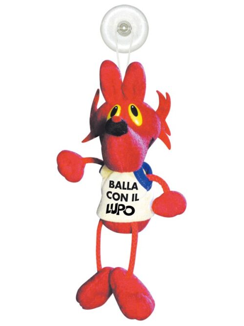 Peluche Lupo Alberto con ventosa - Rosso