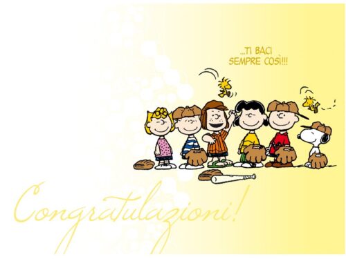 Biglietto di auguri Peanuts Laurea congratulazioni - "Un augurio da qui"