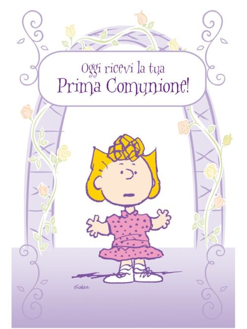 Biglietto di auguri Peanuts Comunione - "Oggi ricevi"