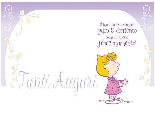 Biglietto di auguri Peanuts Comunione - "Oggi ricevi"