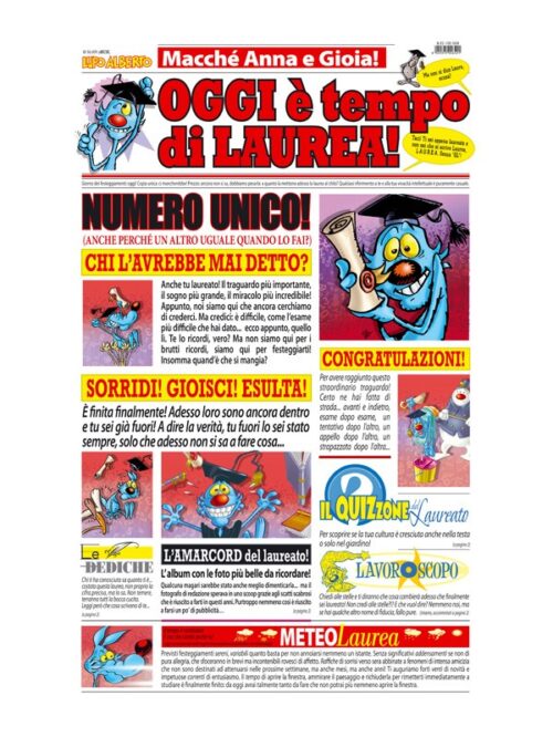 Biglietto giornale Lupo Alberto laurea - "Numero unico"