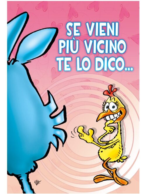 Biglietto di auguri Lupo Alberto amore - "Se vieni più vicino"