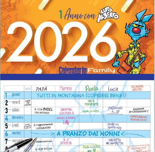 Calendario Lupo Alberto family 2026