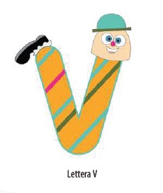 Letterina Sweet Honey in legno "V"