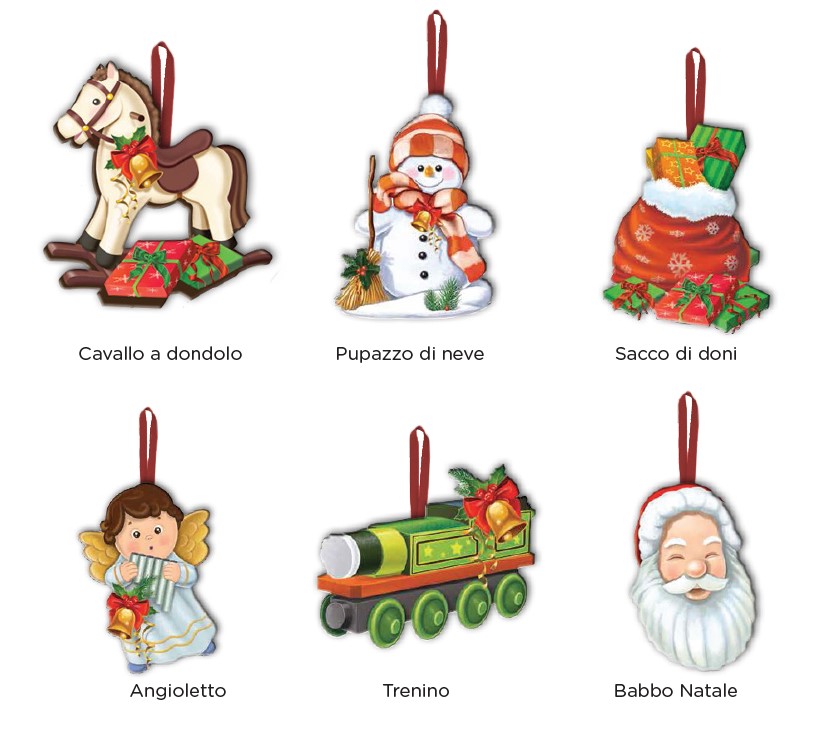 Decorazioni 2D albero Natale in legno