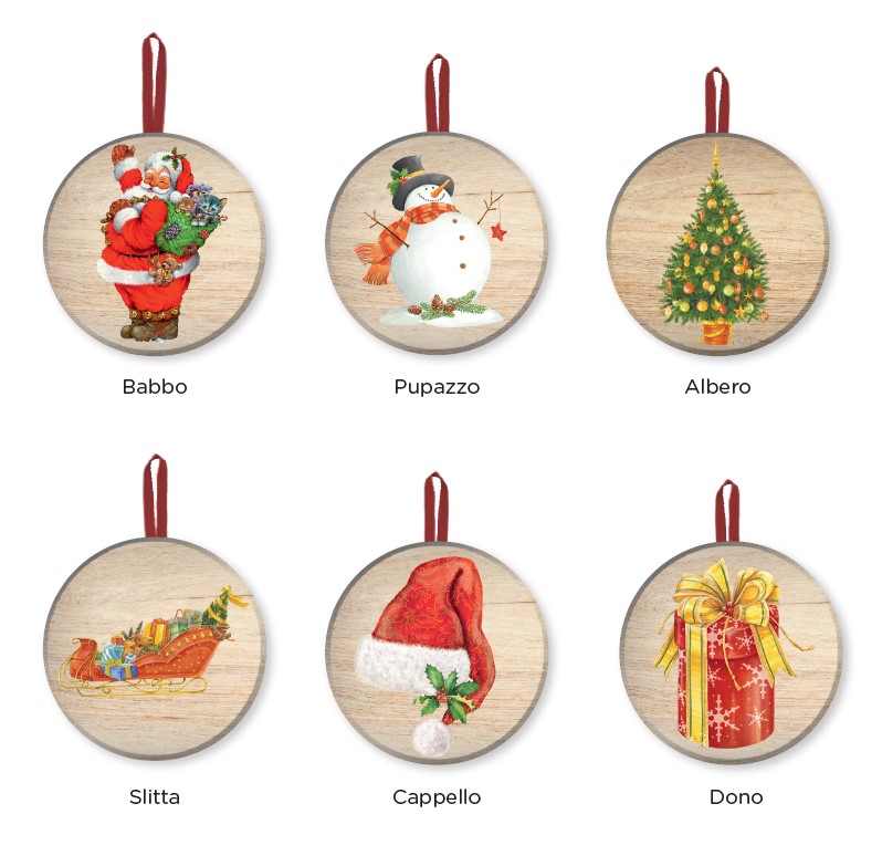 Decorazioni albero Natale in legno