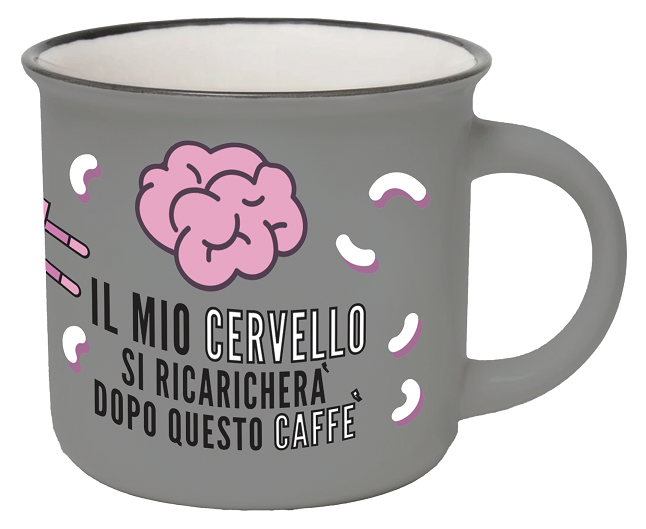 Tazzina da caffè "Il mio cervello si ricaricherà dopo questo caffè"