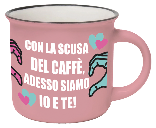 Tazzina da caffè "Con la scusa del caffè, adesso siamo io e te"