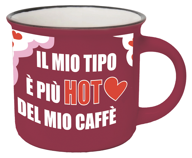 Tazzina da caffè "Il mio tipo è più HOT del mio caffè"